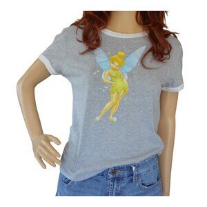 Vintage y2k Disney Tinkerbell T Shirt Estimated Womens Medium Gray White Trim